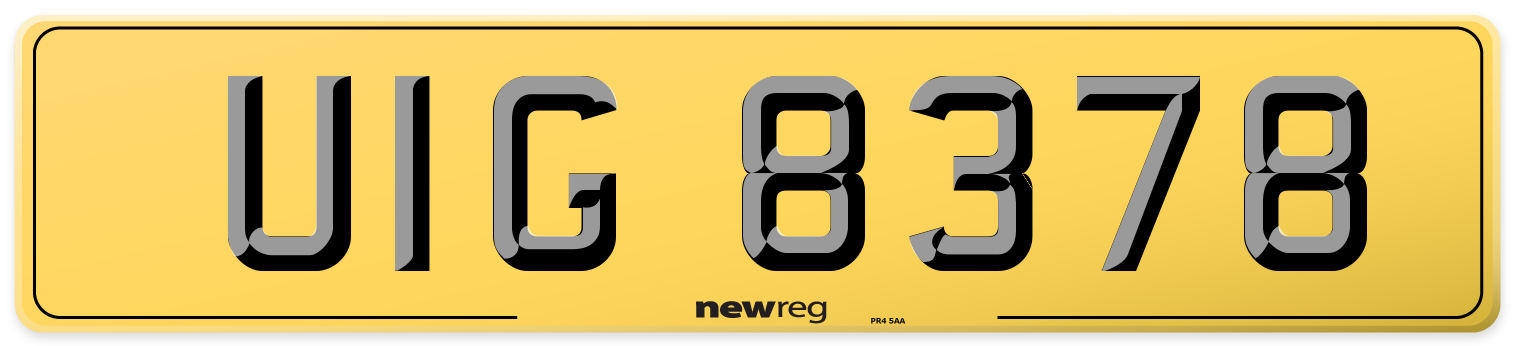 UIG 8378 Rear Number Plate