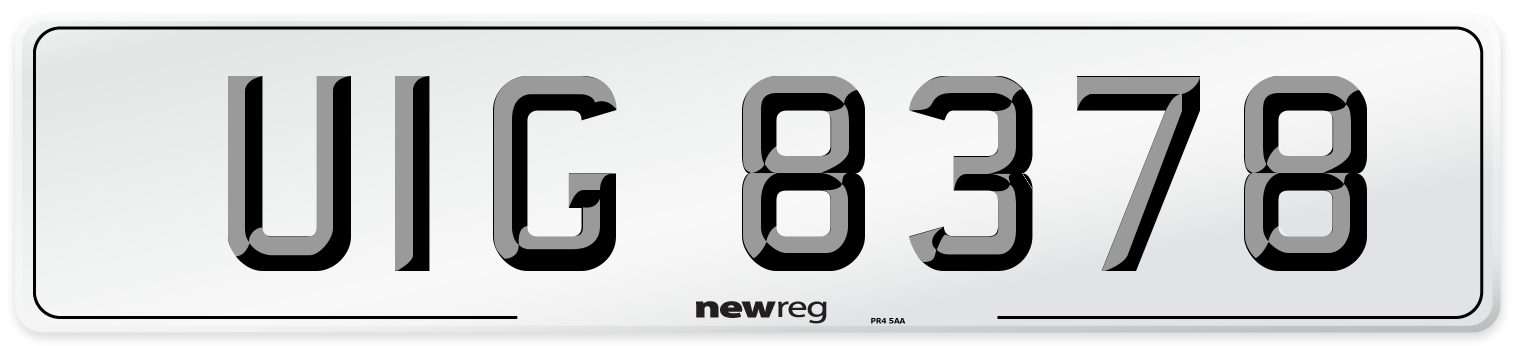 UIG 8378 Front Number Plate