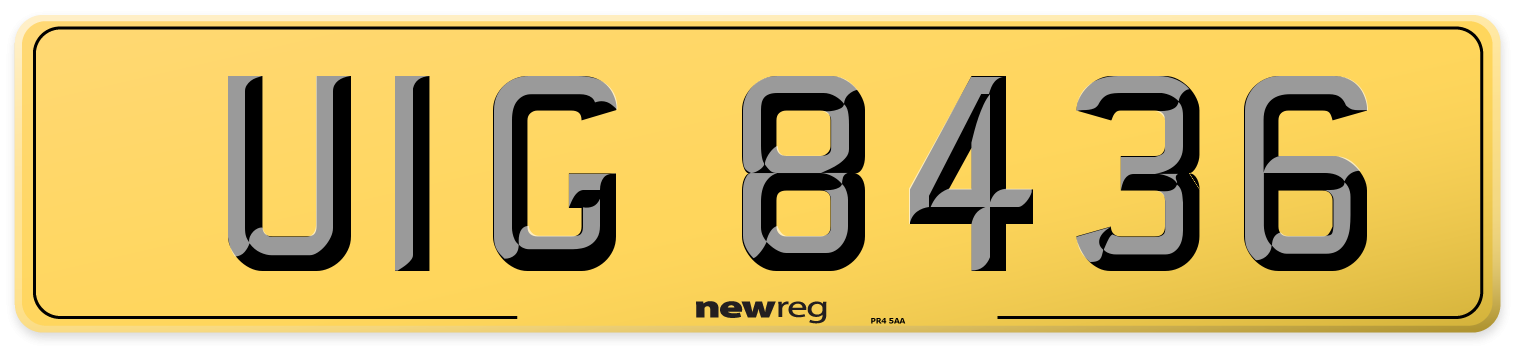 UIG 8436 Rear Number Plate