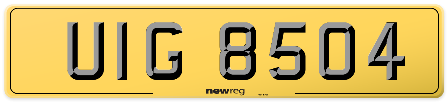 UIG 8504 Rear Number Plate