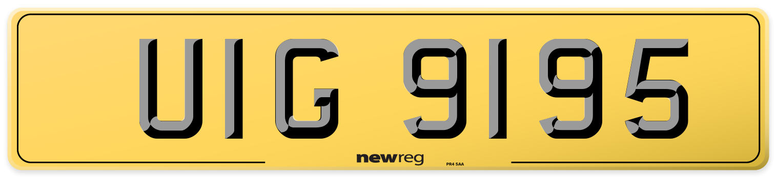 UIG 9195 Rear Number Plate