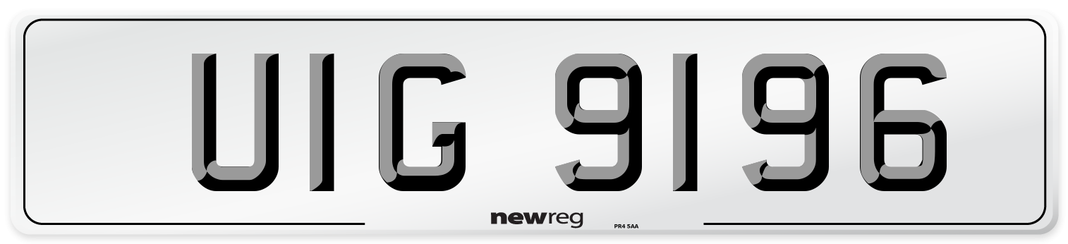UIG 9196 Front Number Plate