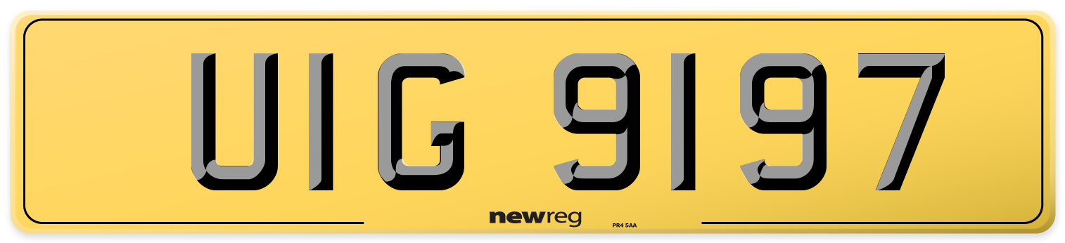 UIG 9197 Rear Number Plate
