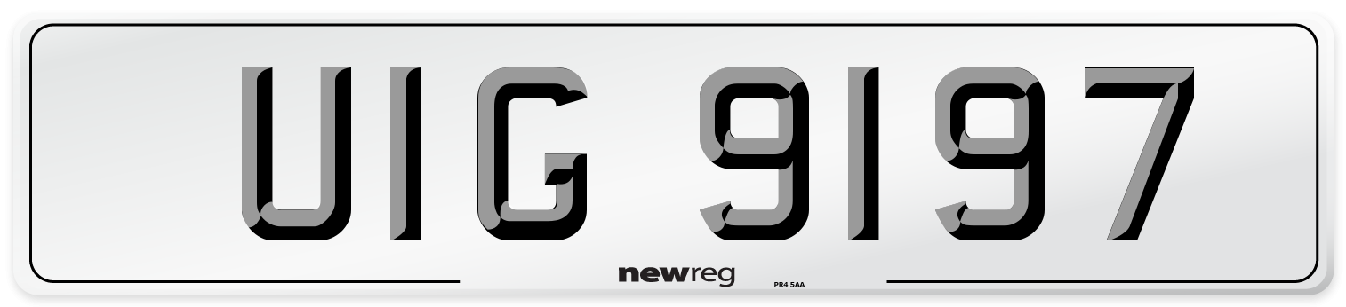 UIG 9197 Front Number Plate