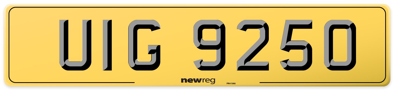 UIG 9250 Rear Number Plate