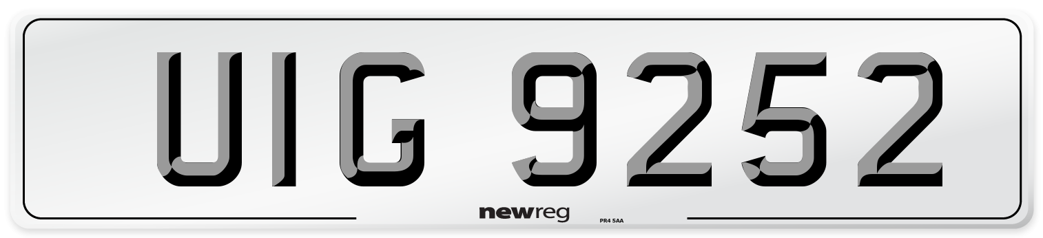 UIG 9252 Front Number Plate