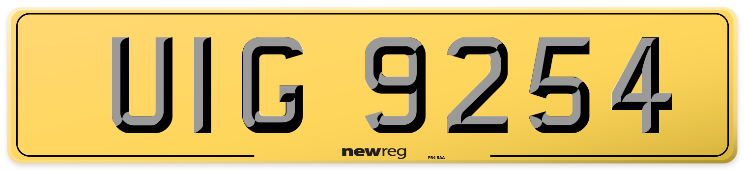 UIG 9254 Rear Number Plate