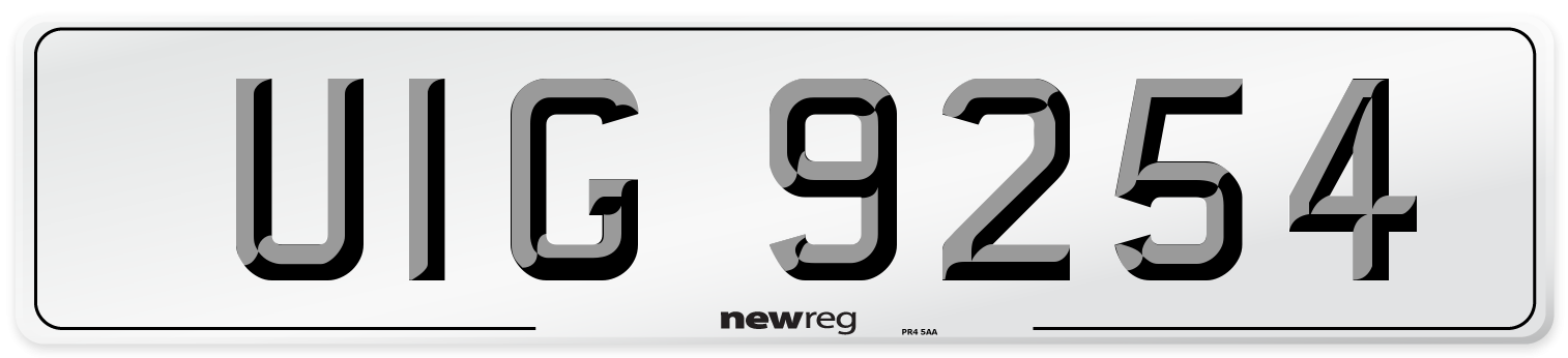 UIG 9254 Front Number Plate