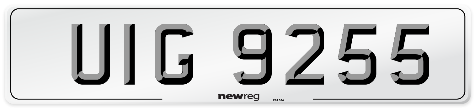UIG 9255 Front Number Plate