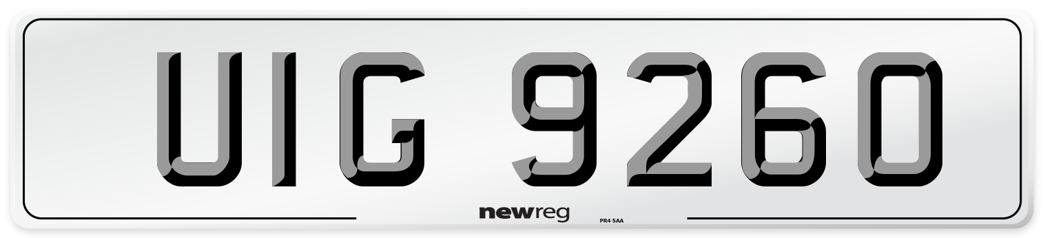 UIG 9260 Front Number Plate