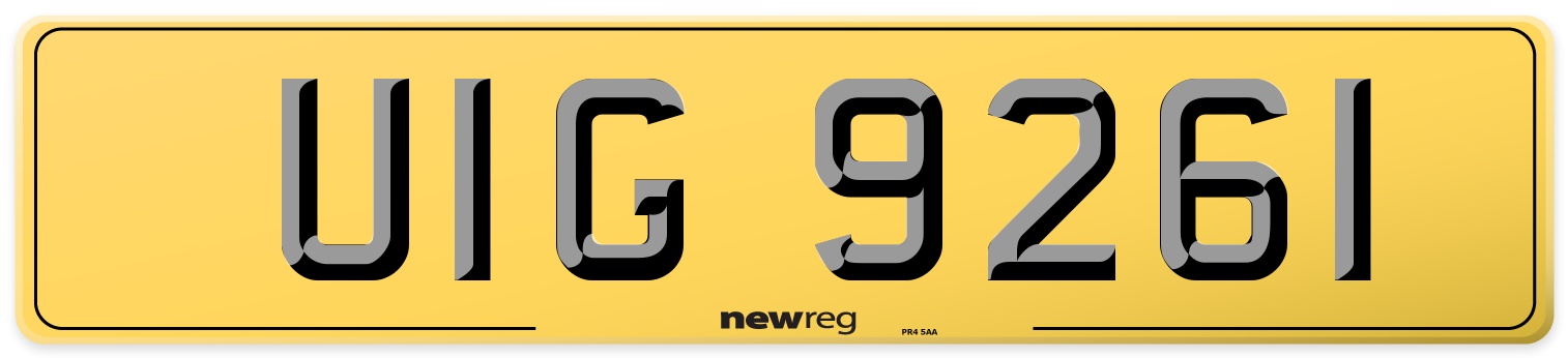 UIG 9261 Rear Number Plate