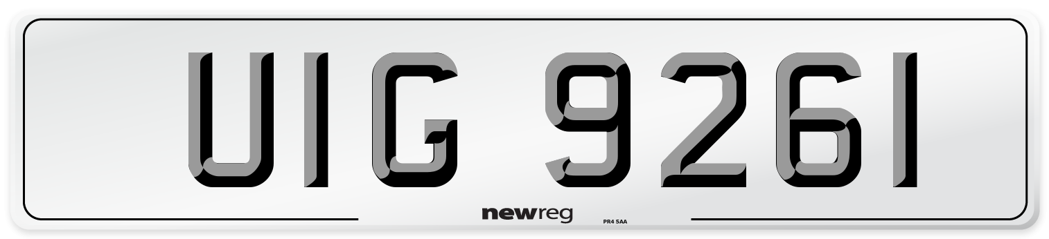 UIG 9261 Front Number Plate