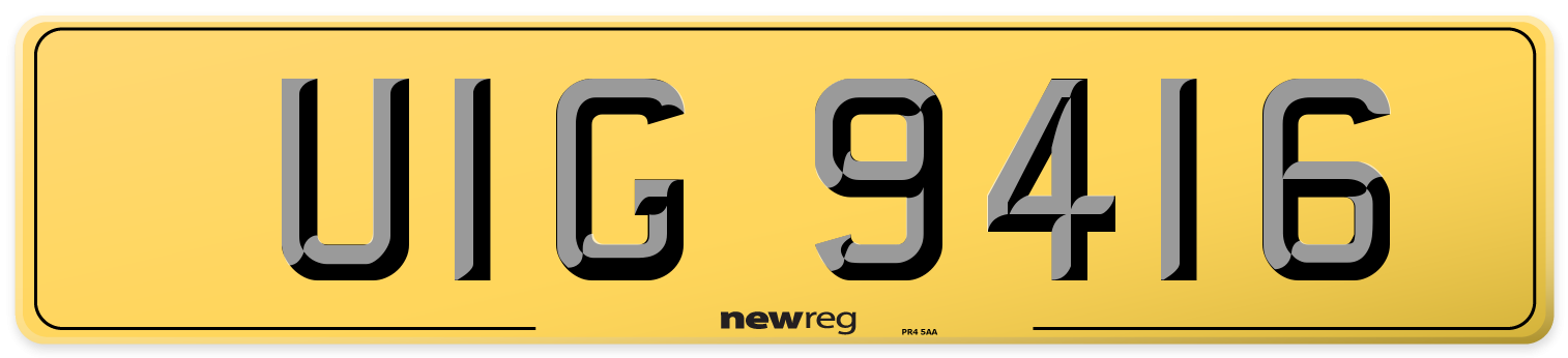 UIG 9416 Rear Number Plate