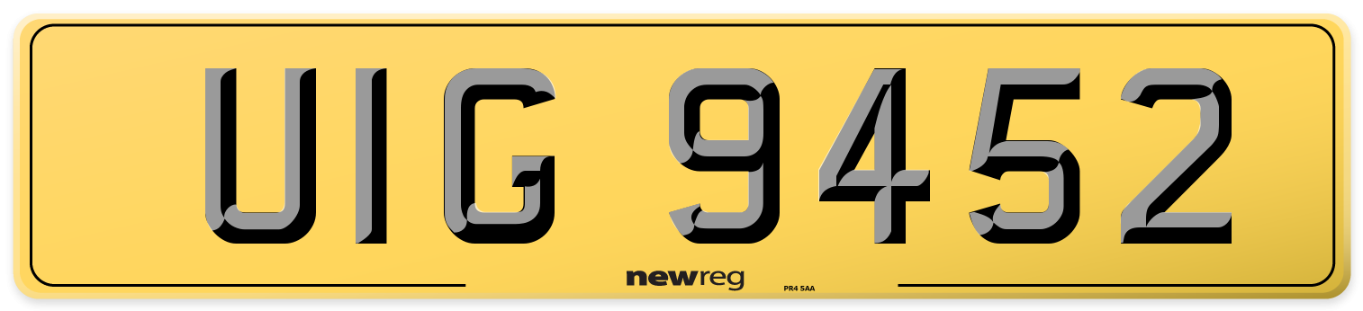 UIG 9452 Rear Number Plate