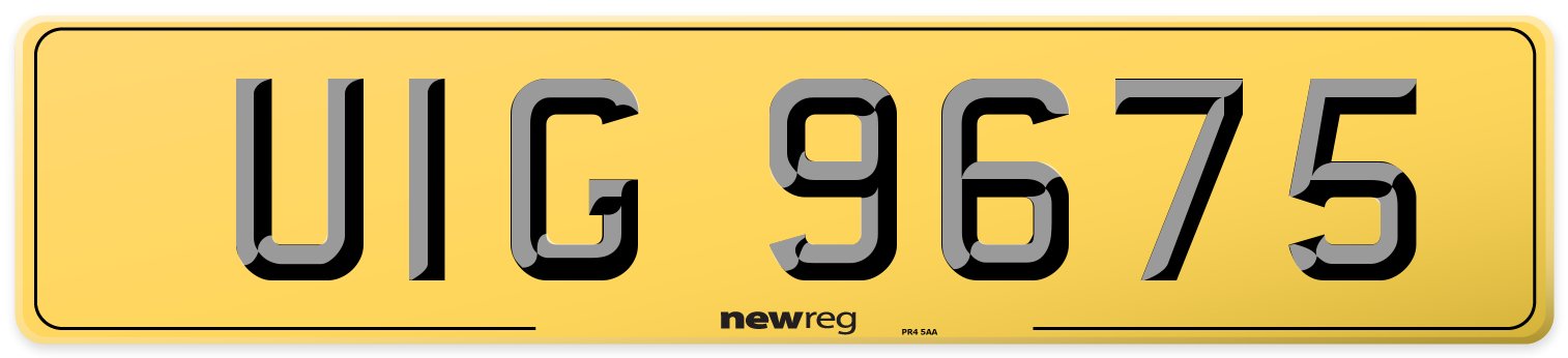 UIG 9675 Rear Number Plate