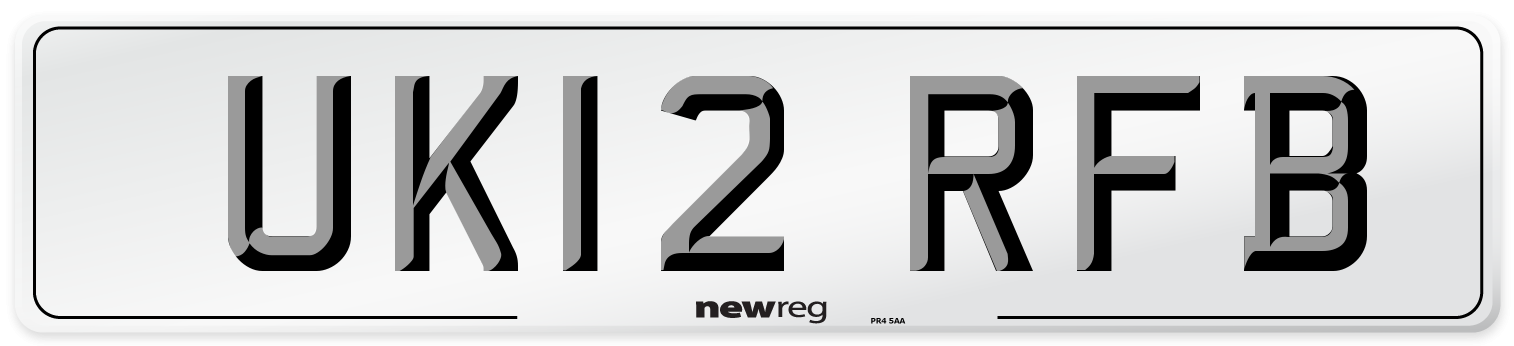 UK12 RFB Front Number Plate