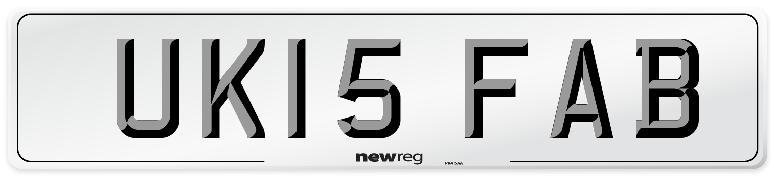 UK15 FAB Front Number Plate