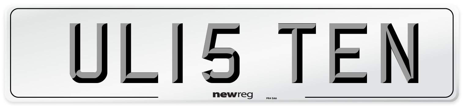 UL15 TEN Front Number Plate