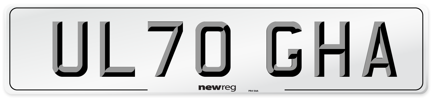 UL70 GHA Front Number Plate