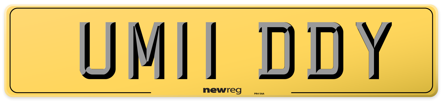 UM11 DDY Rear Number Plate