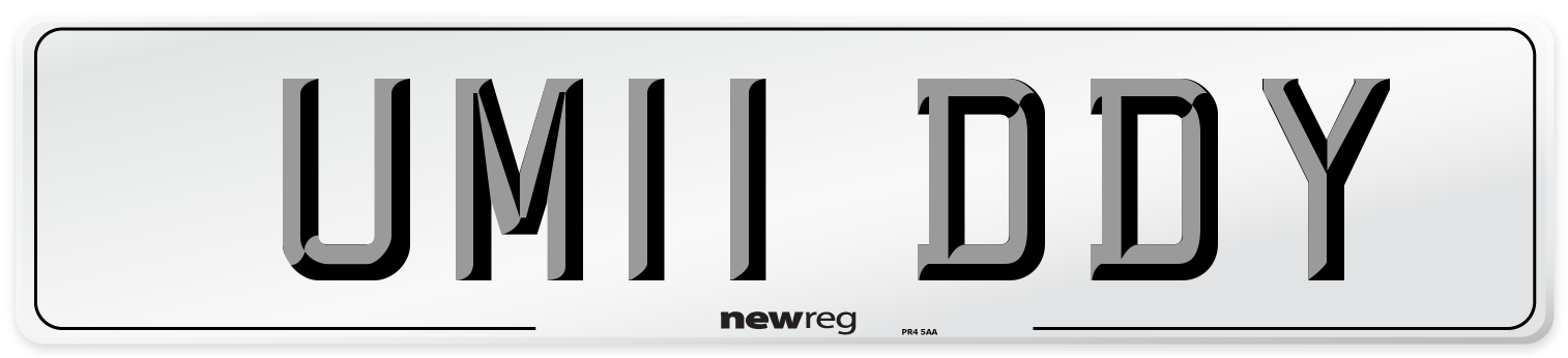 UM11 DDY Front Number Plate