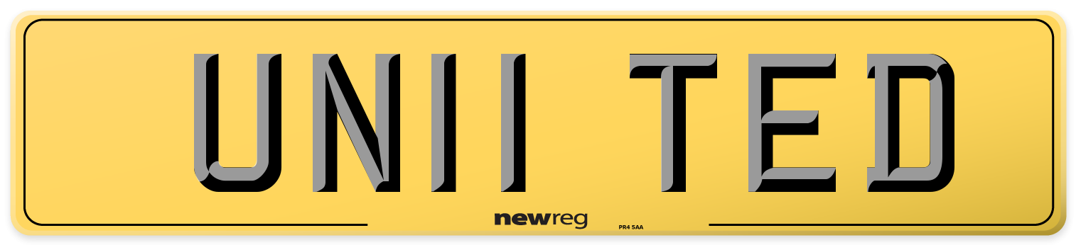 UN11 TED Rear Number Plate