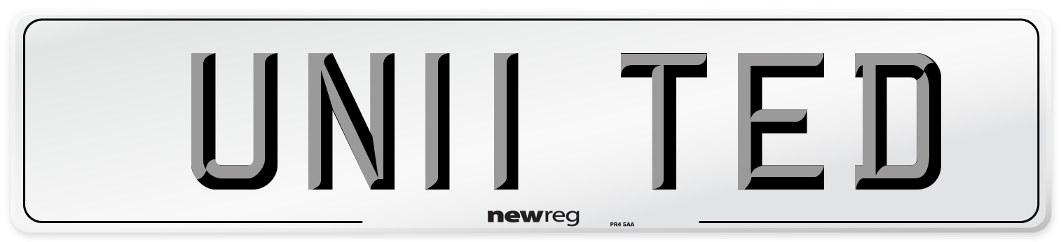 UN11 TED Front Number Plate