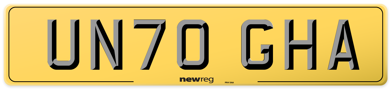 UN70 GHA Rear Number Plate