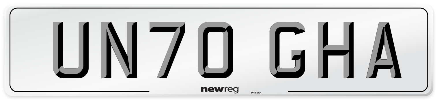UN70 GHA Front Number Plate
