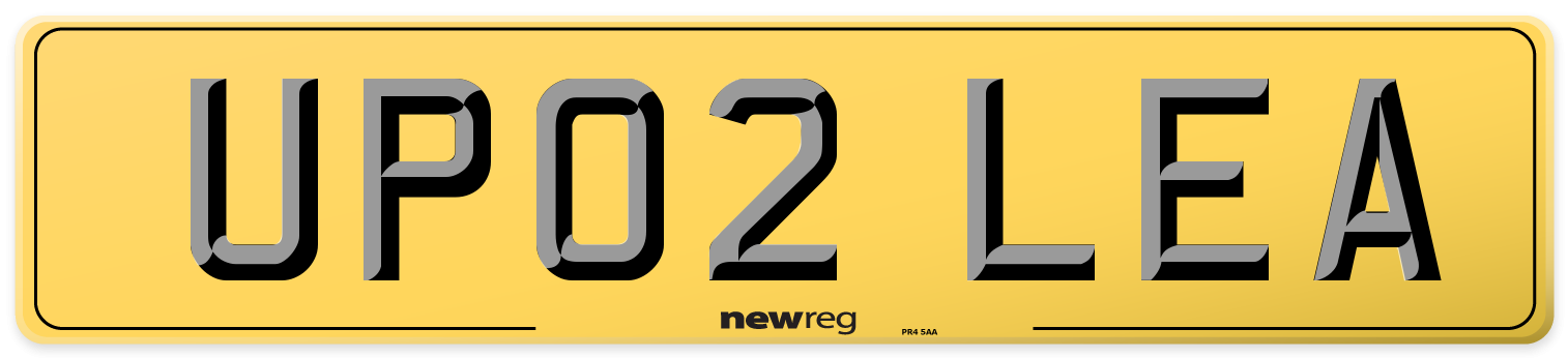 UP02 LEA Rear Number Plate