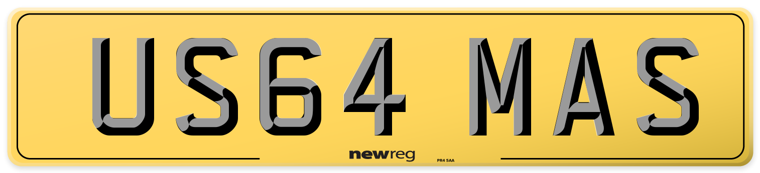 US64 MAS Rear Number Plate