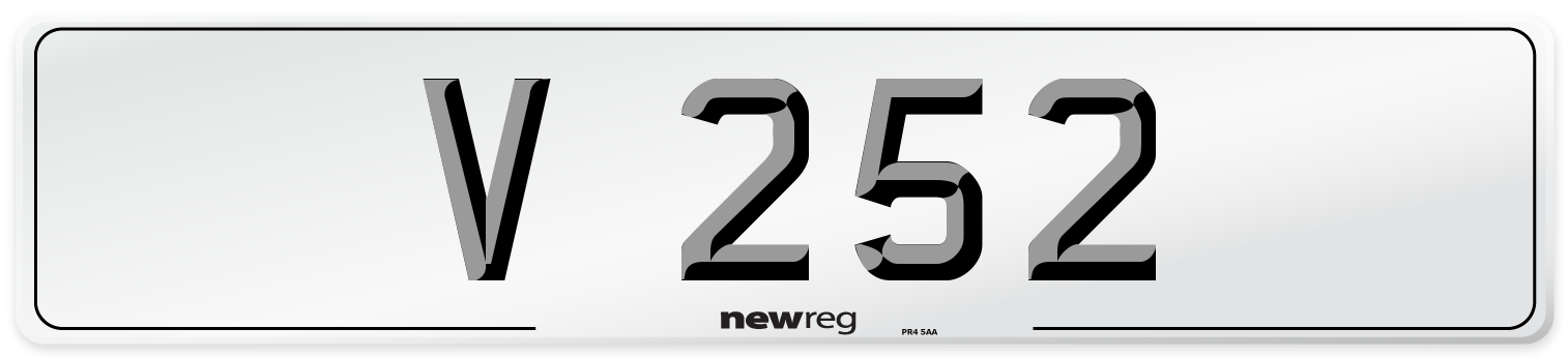 V 252 Front Number Plate