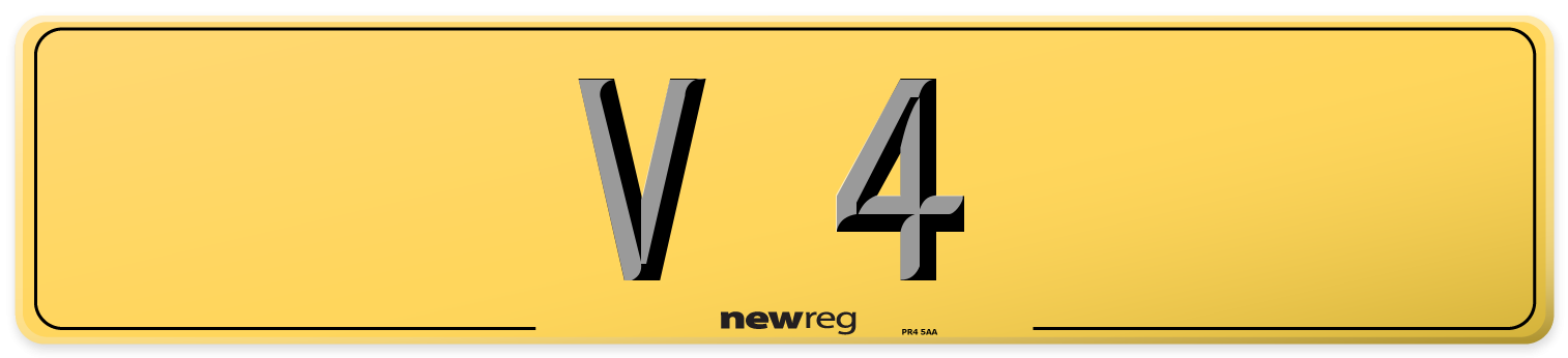 V 4 Rear Number Plate