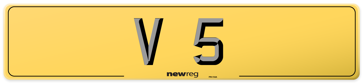 V 5 Rear Number Plate