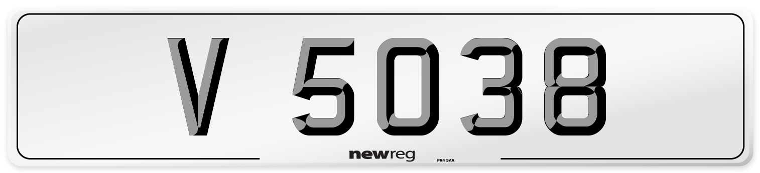 V 5038 Front Number Plate