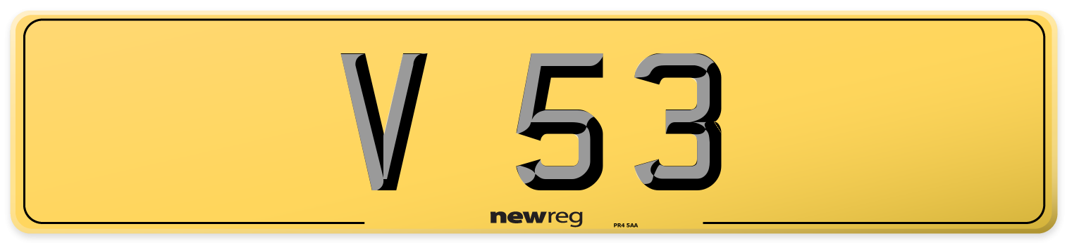 V 53 Rear Number Plate