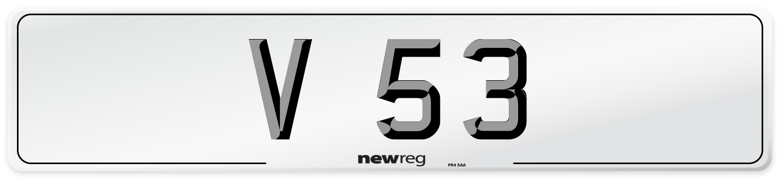 V 53 Front Number Plate