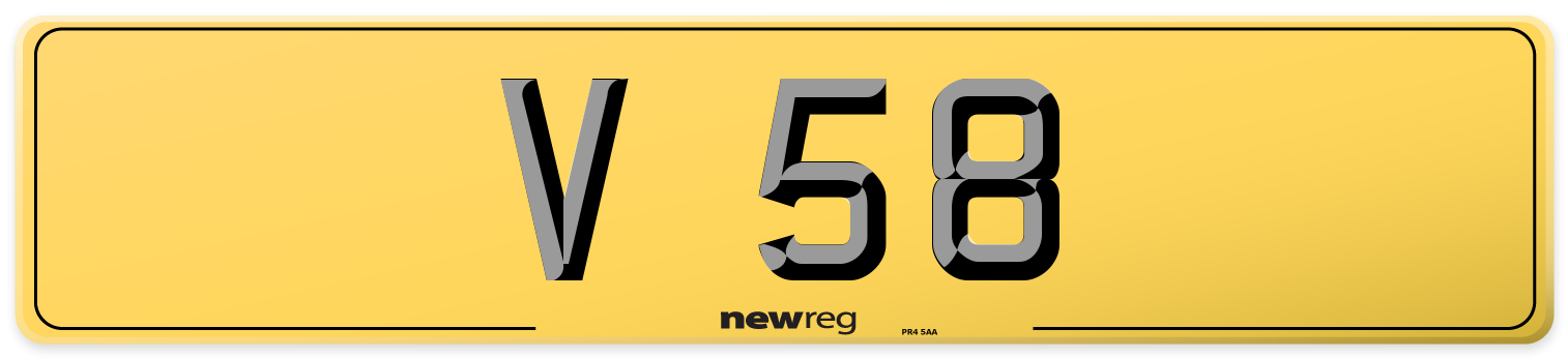 V 58 Rear Number Plate