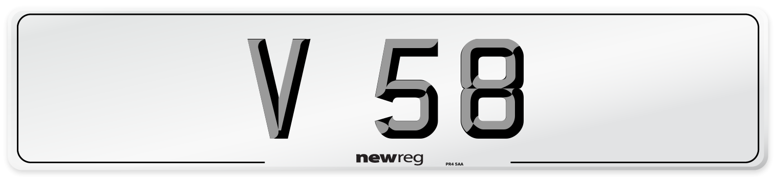 V 58 Front Number Plate