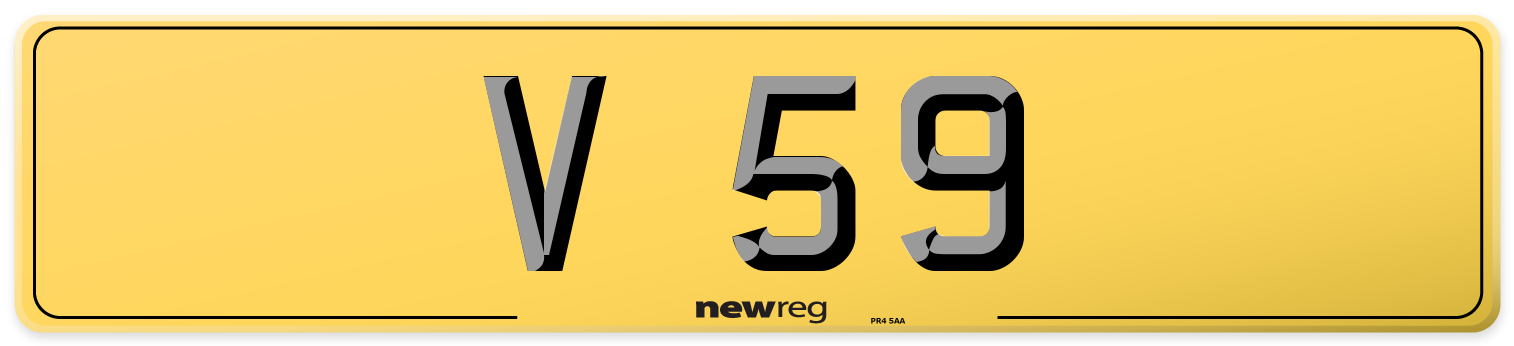 V 59 Rear Number Plate
