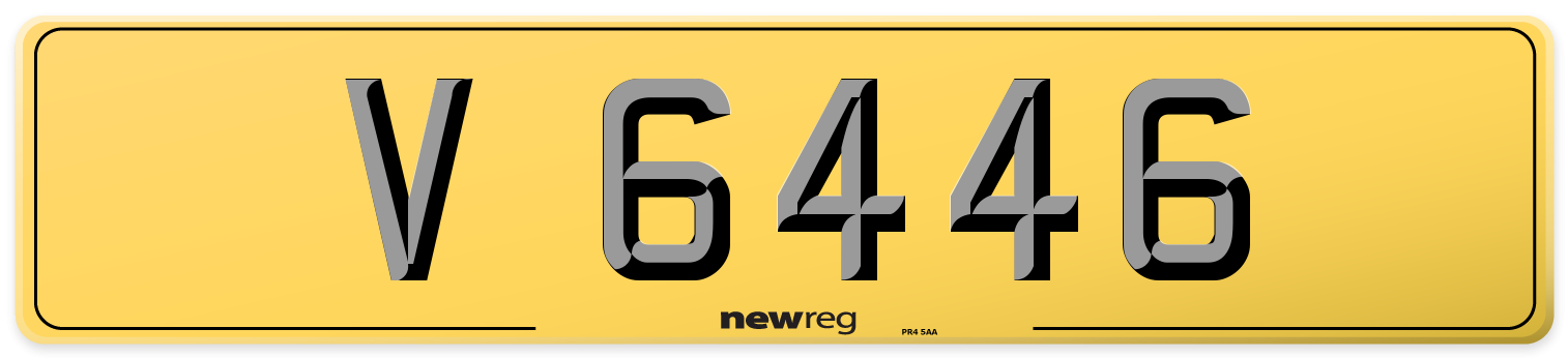 V 6446 Rear Number Plate