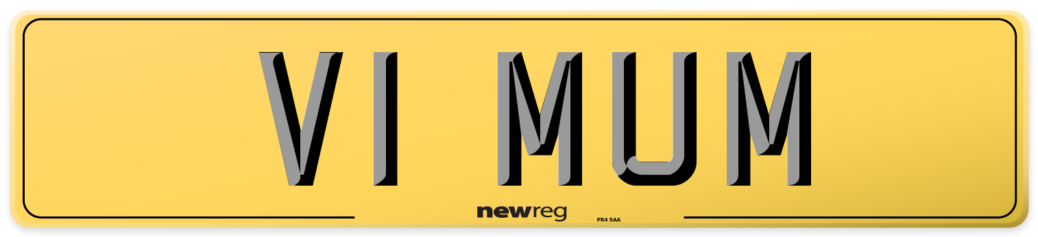 V1 MUM Rear Number Plate