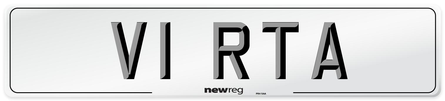 V1 RTA Front Number Plate