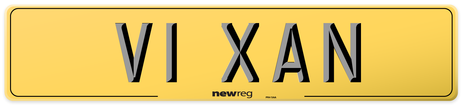 V1 XAN Rear Number Plate