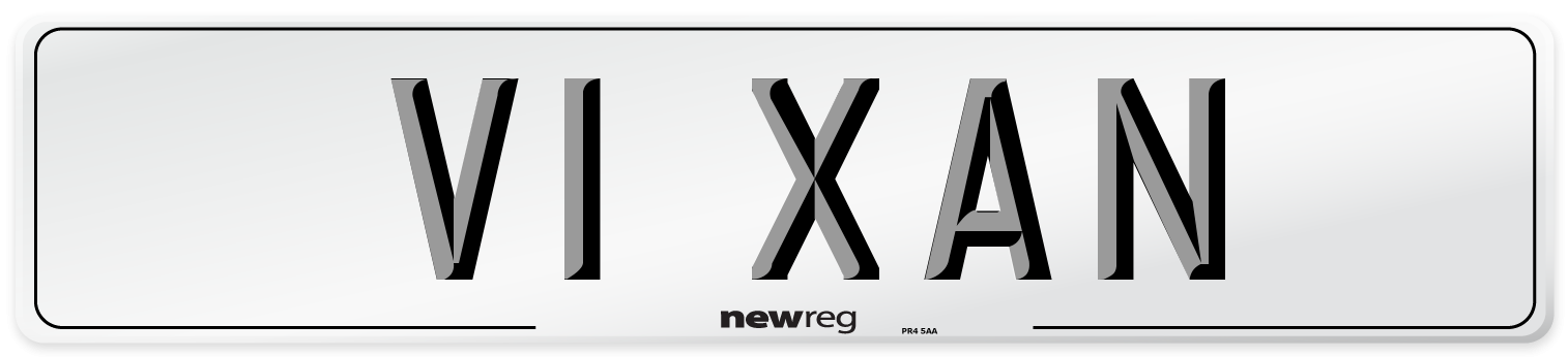 V1 XAN Front Number Plate