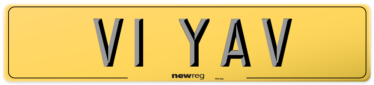 V1 YAV Rear Number Plate