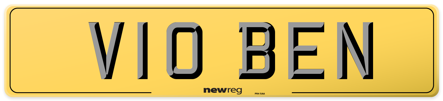 V10 BEN Rear Number Plate