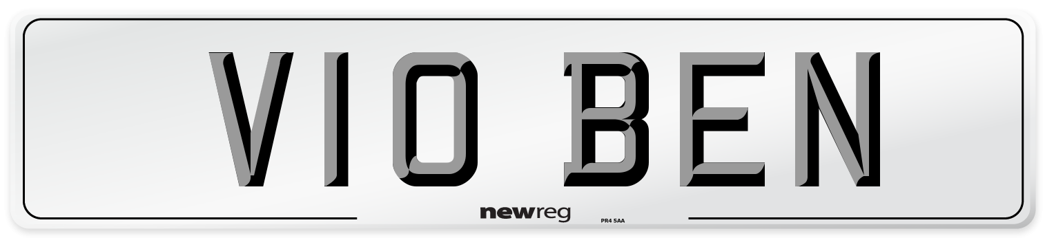 V10 BEN Front Number Plate