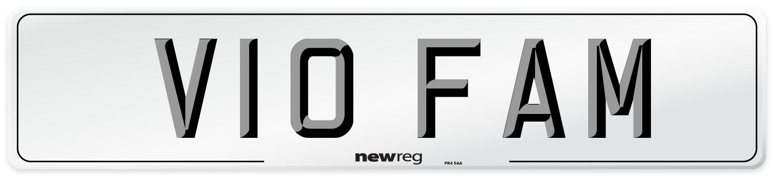 V10 FAM Front Number Plate