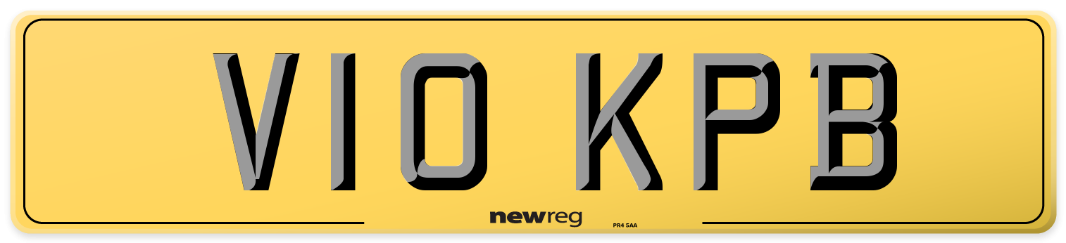 V10 KPB Rear Number Plate